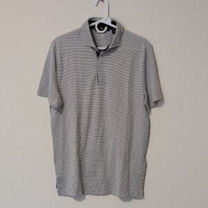 Ralph Lauren Gray Polo Shirt with Subtle Stripes